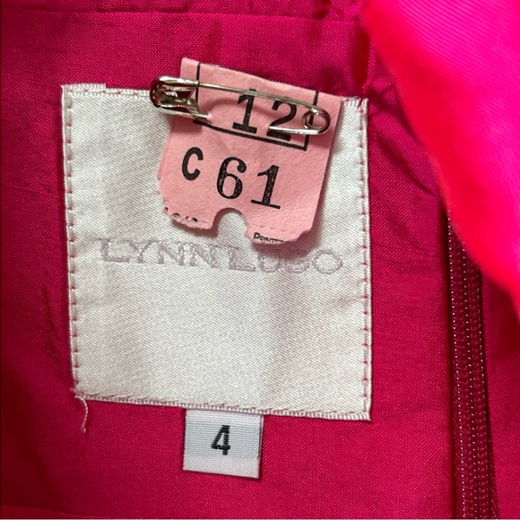 Gorgeous LYNN LUGO size 4 Iridescent Thai Silk Dress Fuchsia to red shift - Picture 7 of 7